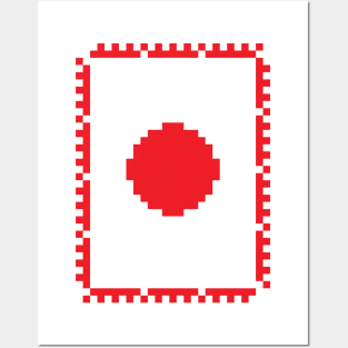 Flag of Japan - Postage Stamp Posters and Art